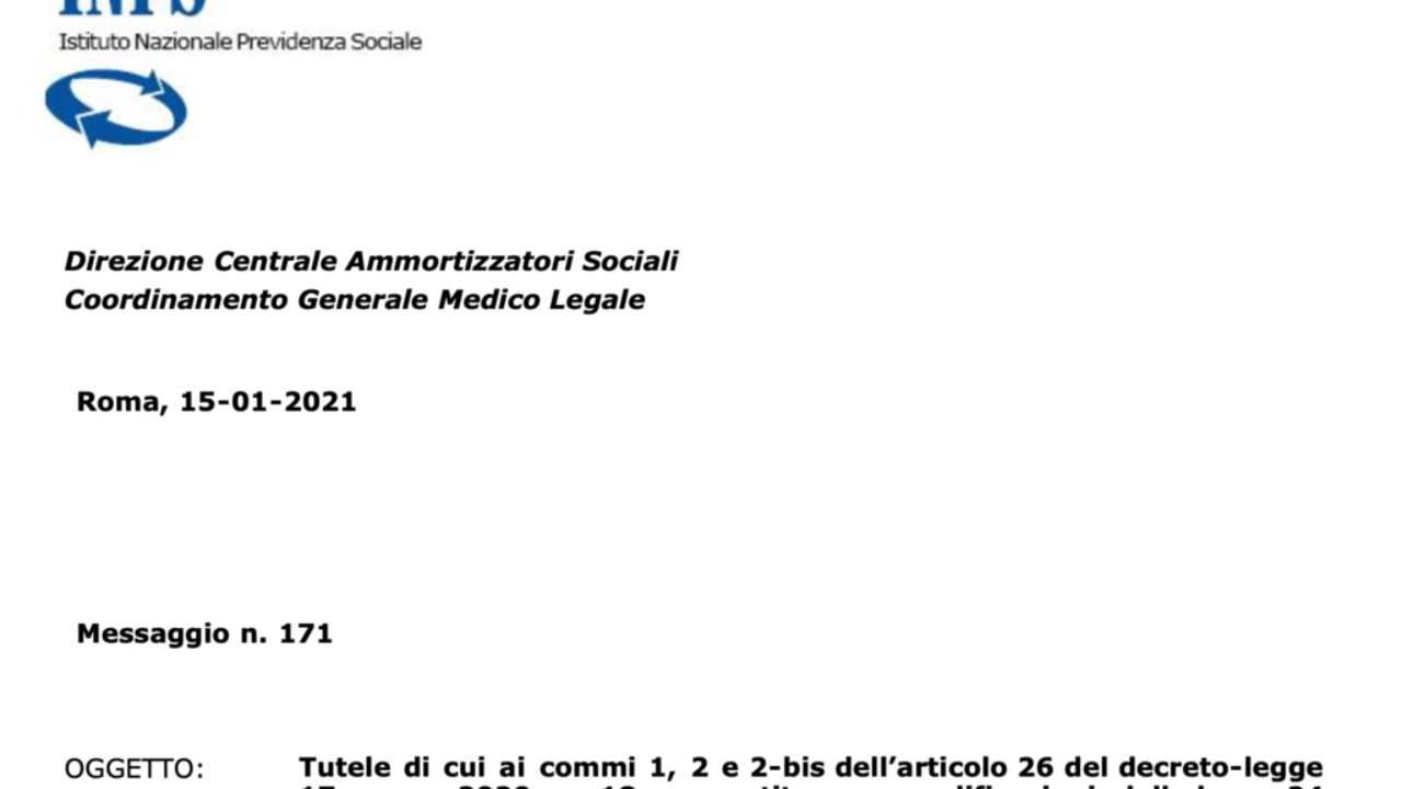 Lavoratori fragili, nuova circolare Inps