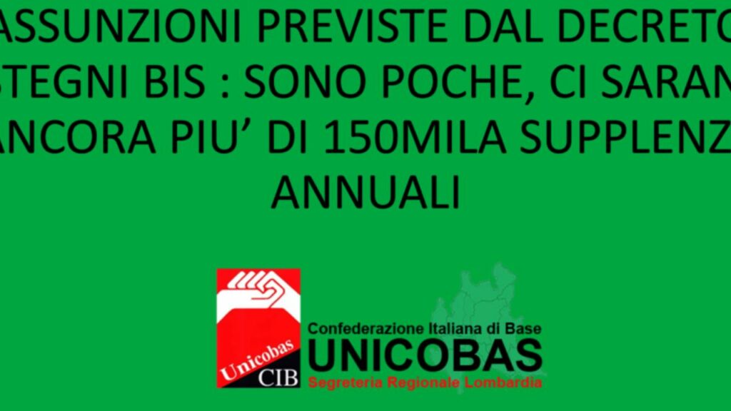 ASSUNZIONI PREVISTE DAL DECRETO SOSTEGNI BIS