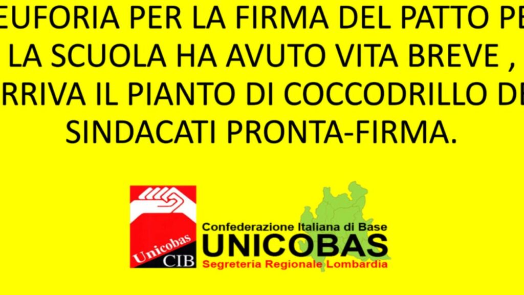 L'EUFORIA PER LA FIRMA DEL PATTO PER LA SCUOLA HA AVUTO VITA BREVE