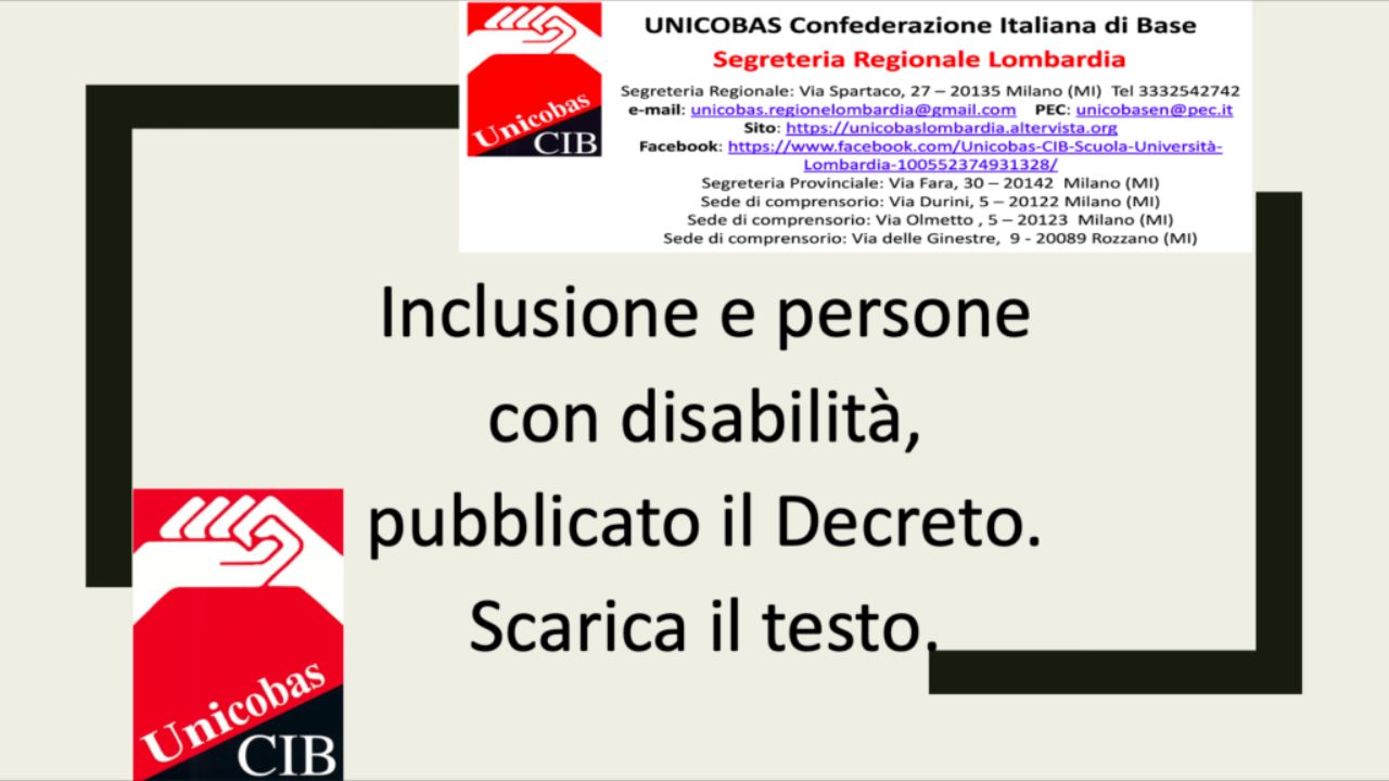 Inclusione e persone con disabilità, pubblicato il Decreto. Scarica il testo.