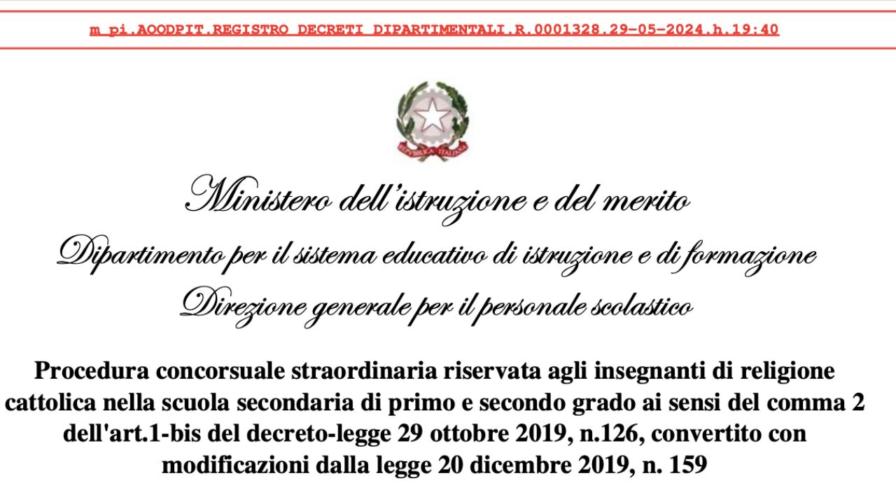 Concorso insegnanti religione cattolica