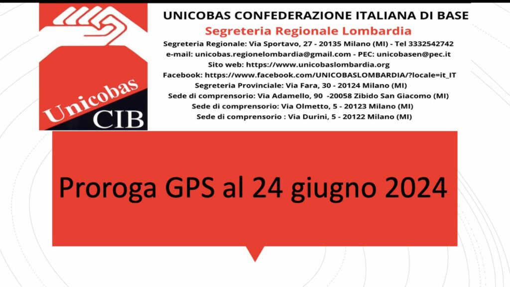 Proroga GPS 24 giugno 2024