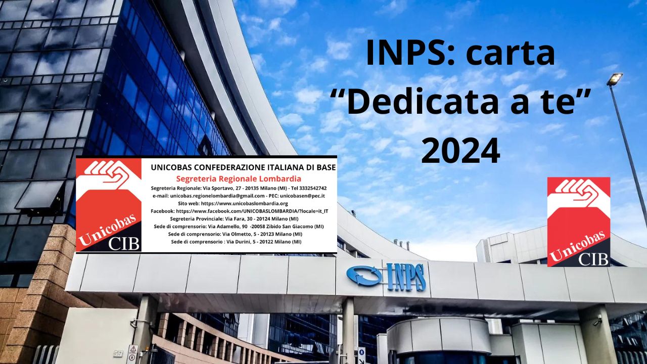 INPS: carta “Dedicata a te” 2024