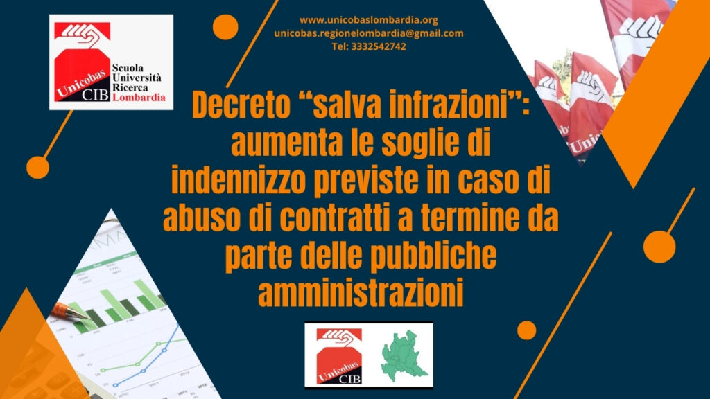 Decreto salva infrazioni aumenta le soglie di indennizzo previste in caso di abuso di contratti a termine da parte delle pubbliche amministrazioni