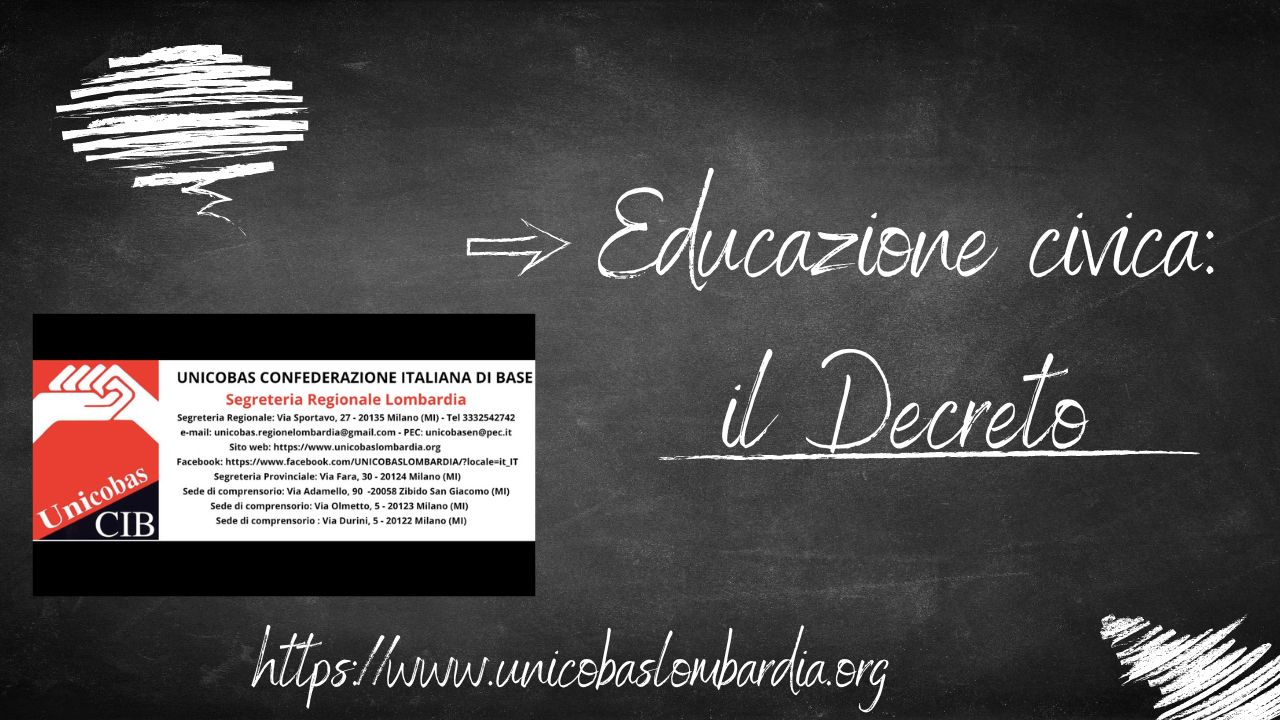 Educazione civica il decreto