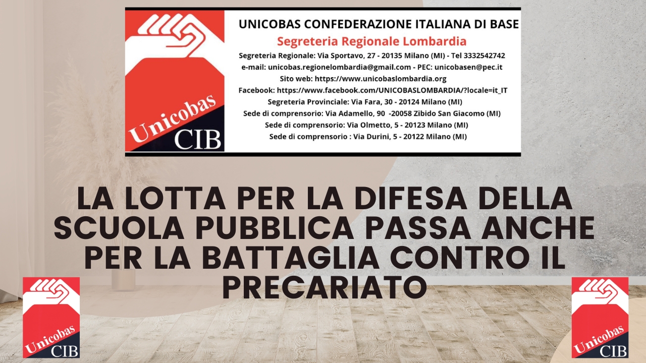 La lotta per la difesa della scuola pubblica passa anche per la battaglia contro il precariato