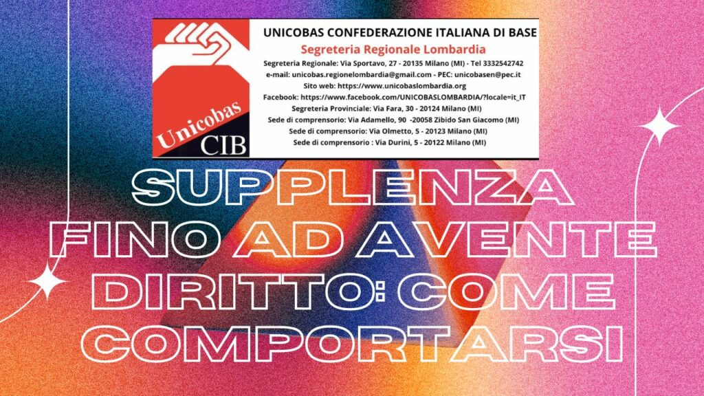 Supplenza fino ad avente diritto come comportarsi