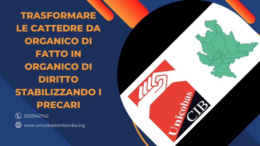 Trasformare le cattedre da organico di fatto in organico di diritto stabilizzando i precari