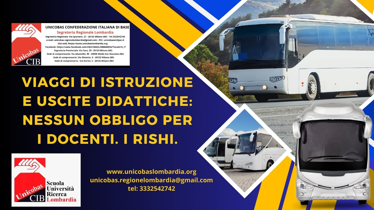 Viaggi di istruzione e uscite didattiche nessun obbligo per i docenti