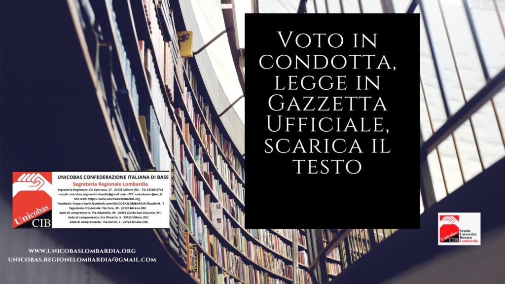 Voto in condotta legge in Gazzetta Ufficiale scarica il testo