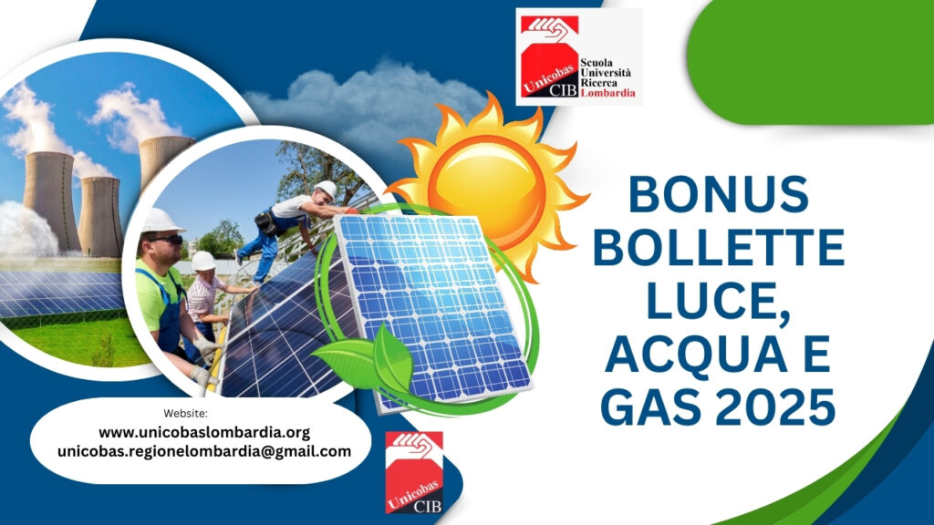 Bonus bollette luce, acqua e gas 2025