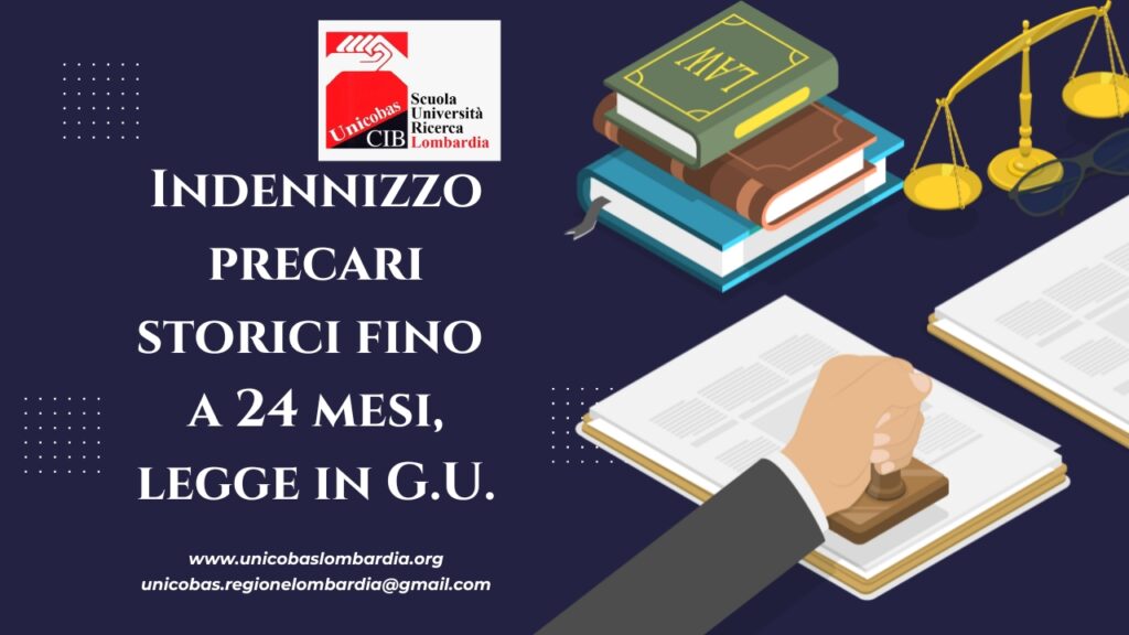 Indennizzo precari storici fino a 24 mesi, legge in GU