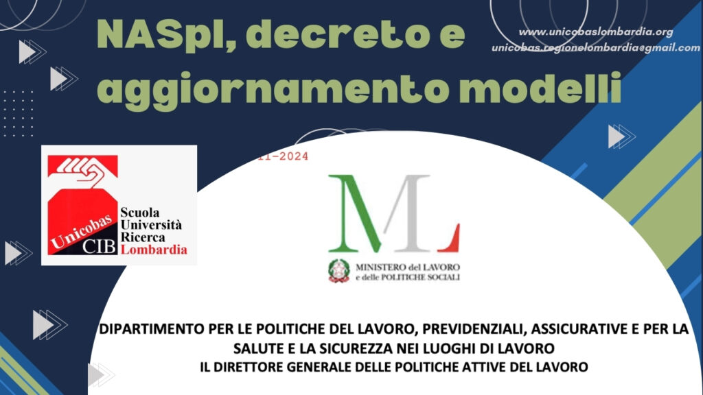 NASpI, decreto e aggiornamento modelli